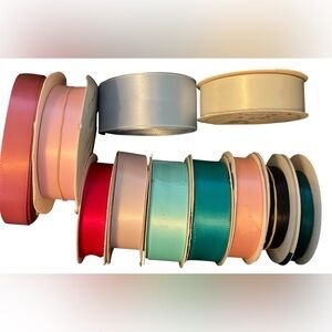 Mixed Satin Ribbon Spools - Assorted Colors